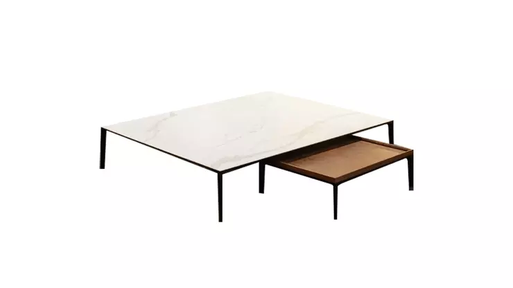 Walnut Veneer Ceramic Coffee Table