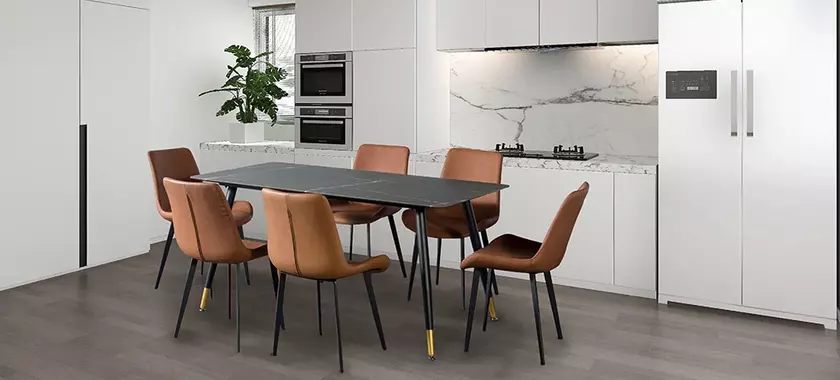 Black Ceramic Top Table For Restaurant