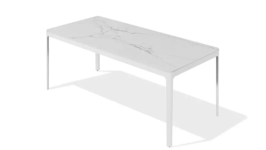 Tavolo Cattelan piano bianco base alluminio tavolo da pranzo in ceramica 10 posti Bk Ciandre