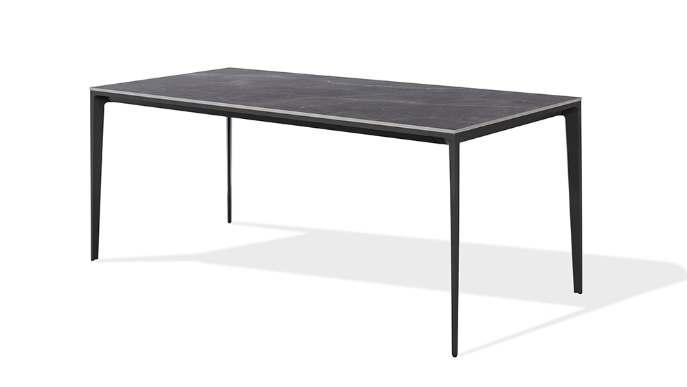 Citula Altissimo Modern Minimalist dining table with ceramic table top and metal table base outdoor dining table BK CIANDRE