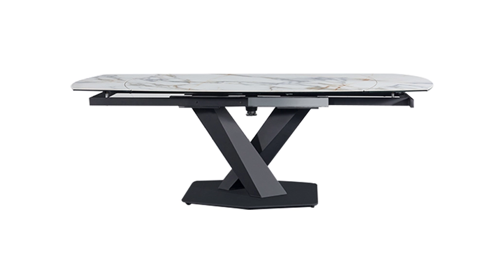 Contemporary X Shape White marble Extendable Dining table BK Ciandre