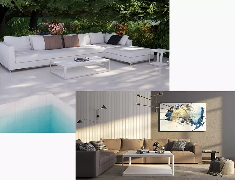 Garden With Ceramic Top Table