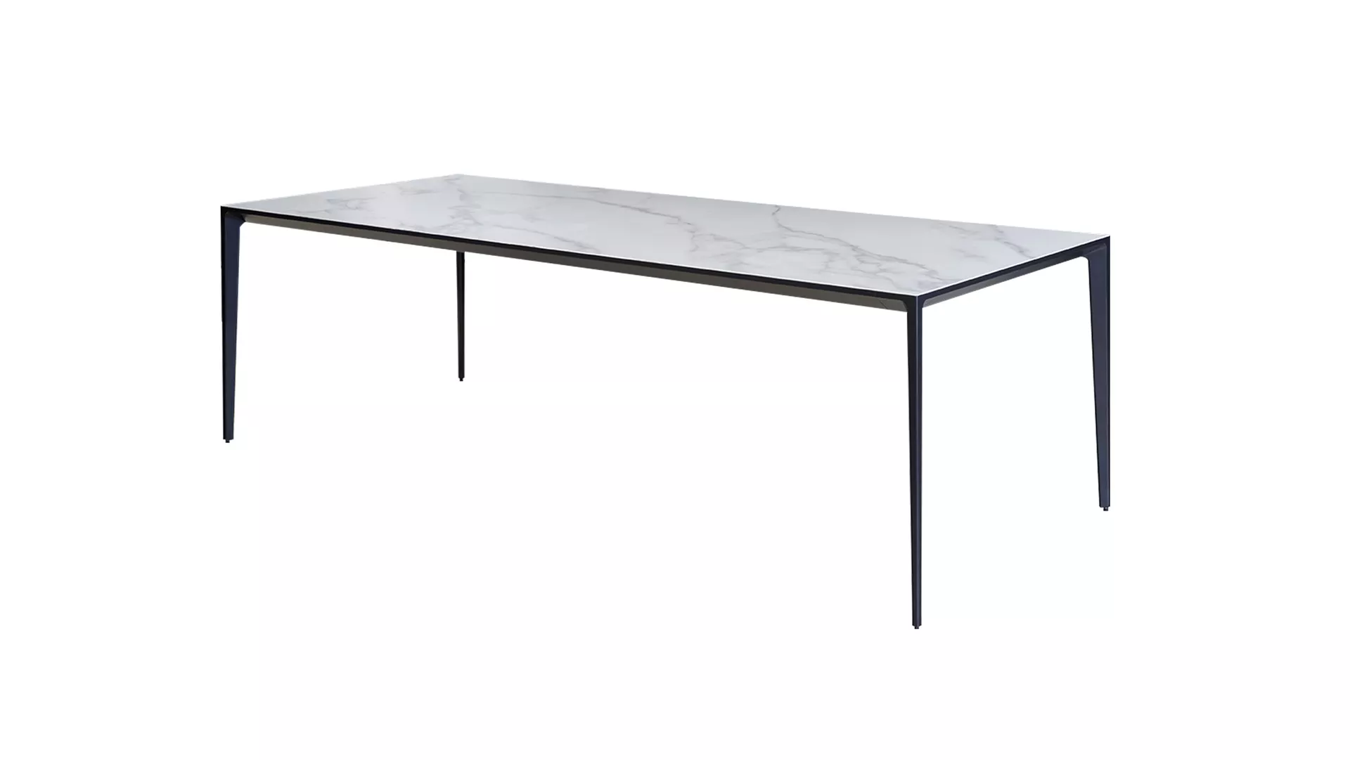 Long Island Minimalist dining table with ceramic table top and aluminum table base BK CIANDRE