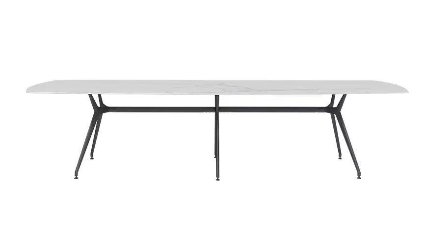 MATAN LONG TABLE-Tavolo da pranzo minimalista con piano in ceramica e base in alluminio BK CIANDRE