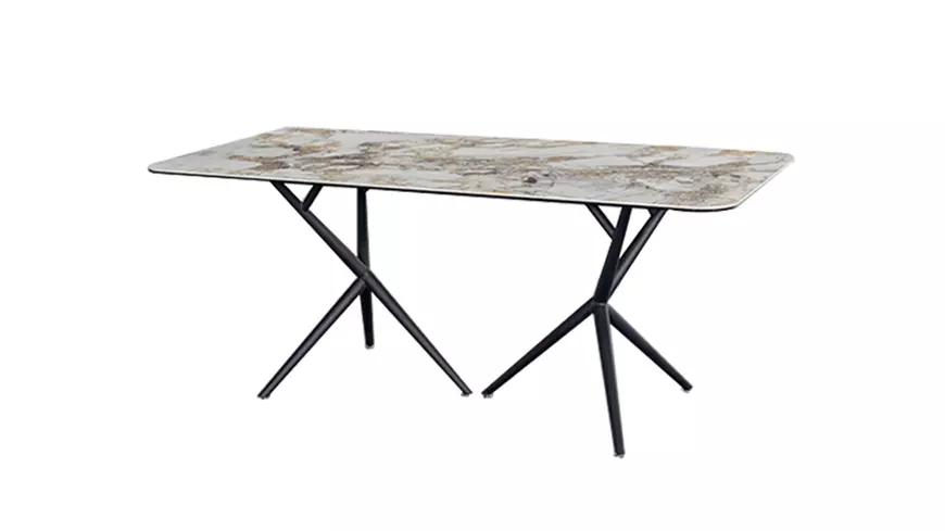 Tavolo da pranzo dal design moderno con piano in ceramica