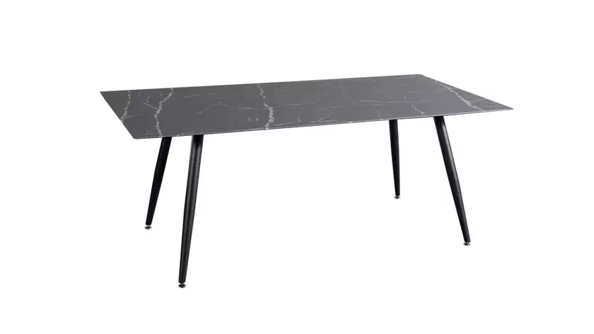 Rectangular Marble Dining Table Carbon Steel Table Base