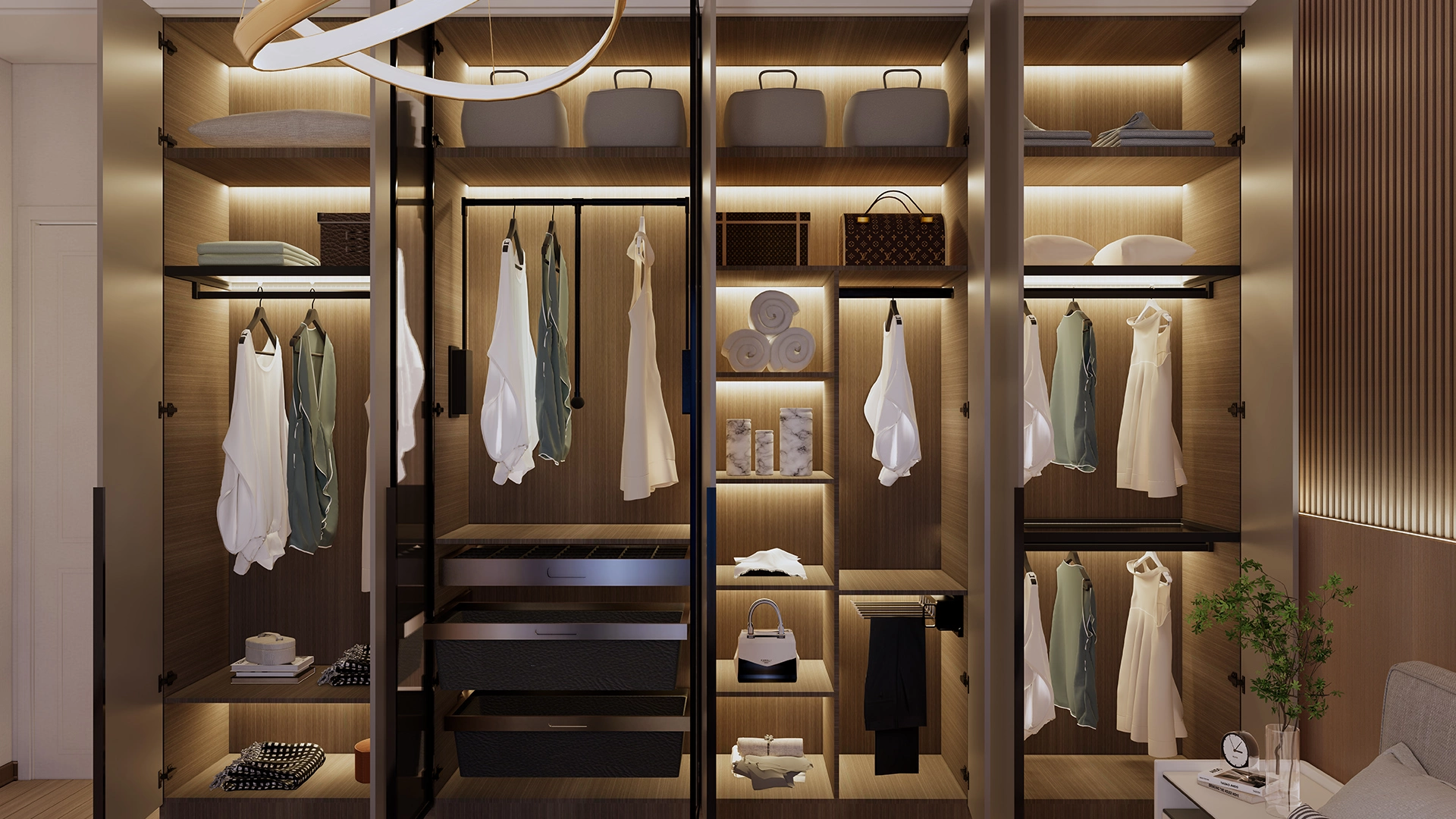 Jueves Modular Armoire Wardrobe Furniture Bedroom Walk In Closet Manufacturer