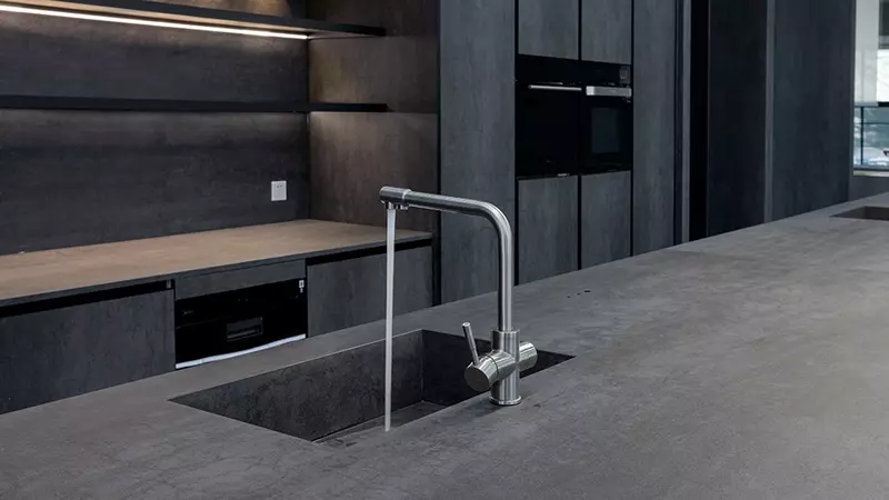 Minimalist marble grey kitchen panel countertop kitchen island smart kitchen Bk ciandre
