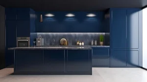 Popolare mobile da cucina blu scuro dai colori vivaci e audaci per il 2023