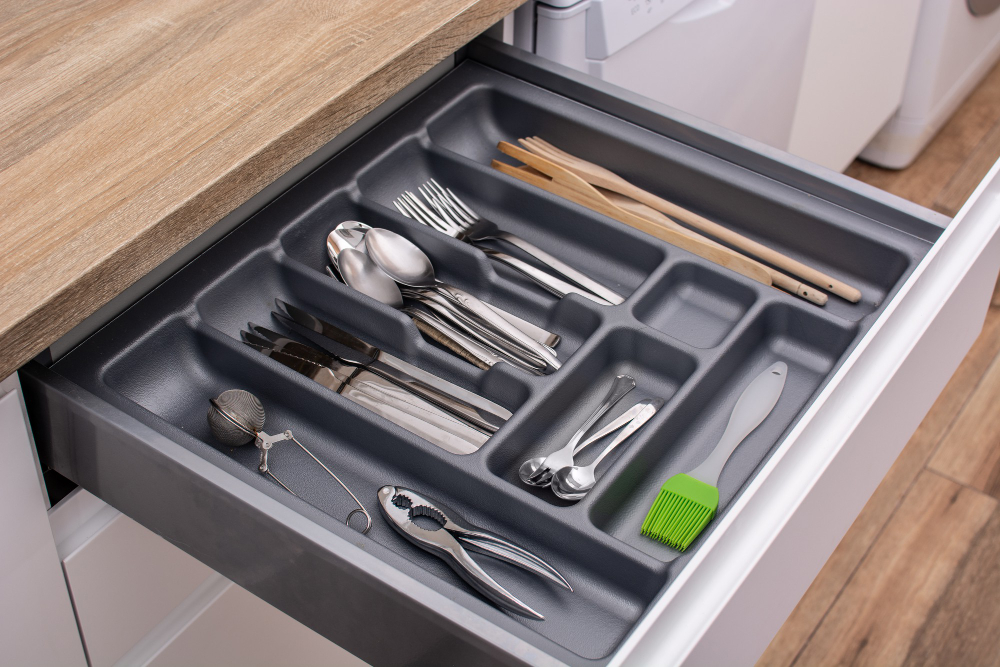 Pull-Out Shelves of corner kitchen cabinet