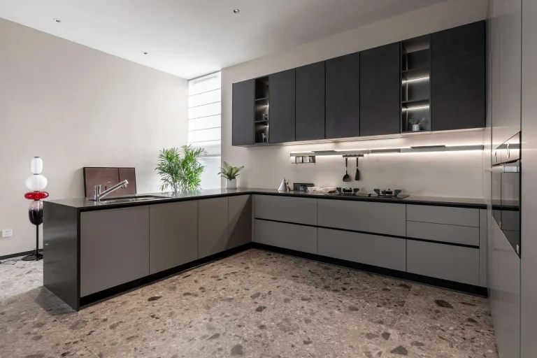 Melancholy gray kitchen cabinet