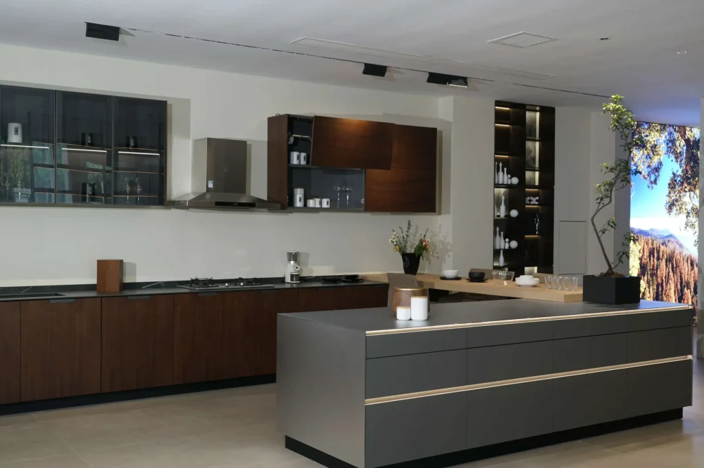 Regal wood kitchen cabinet with countertop