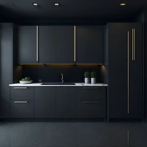 mobili da cucina con maniglie dorate banner