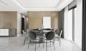 Scegliere il tavolo da pranzo in ceramica della forma e delle dimensioni giuste