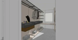 Walk-in closet design drawing
