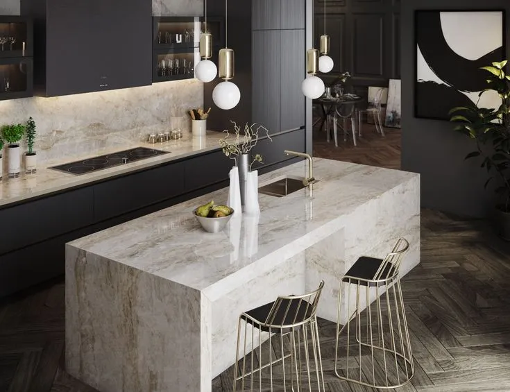 luxury kitchen cabinet ideas natural stone countertop