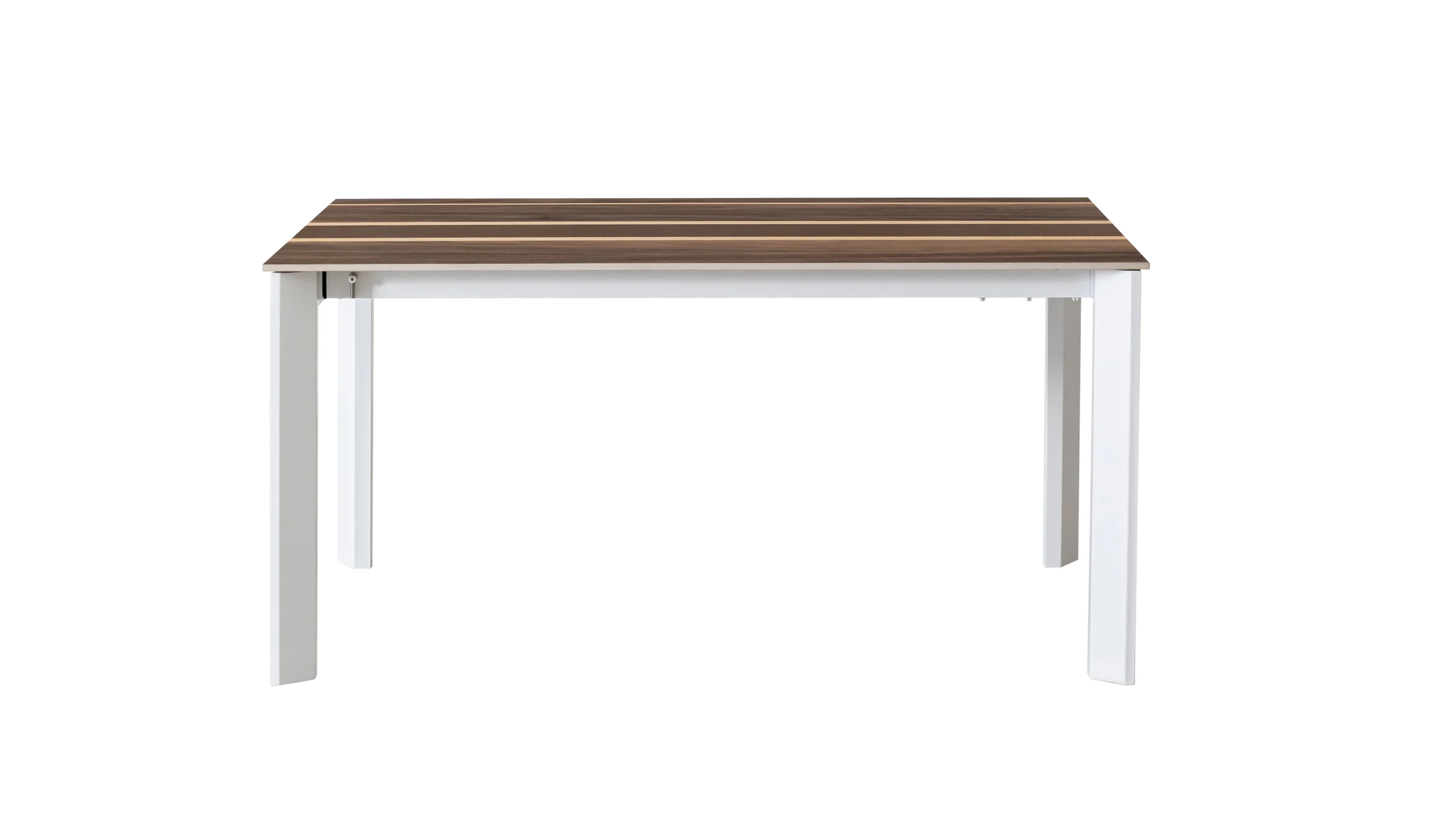 A sleek and versatile dining table with a modern design Can be extended to accommodate more and more guests