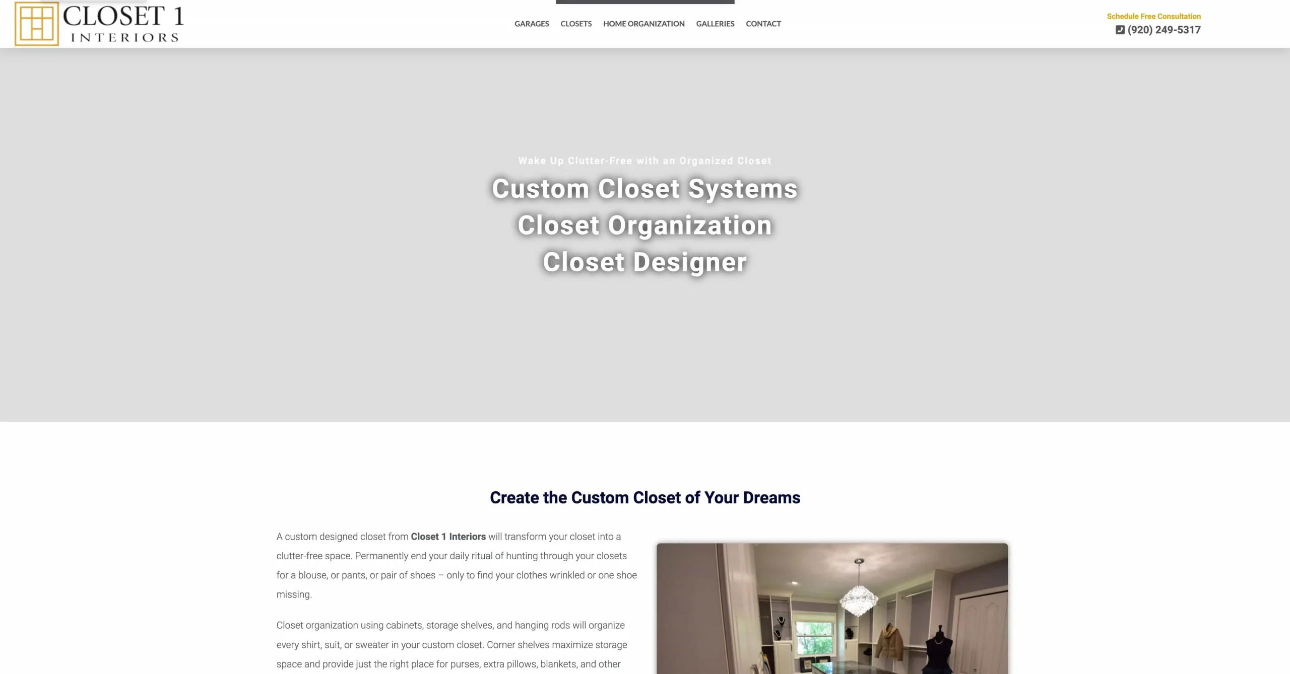 Closet 1 Interiors website Closet 1 Interiors website