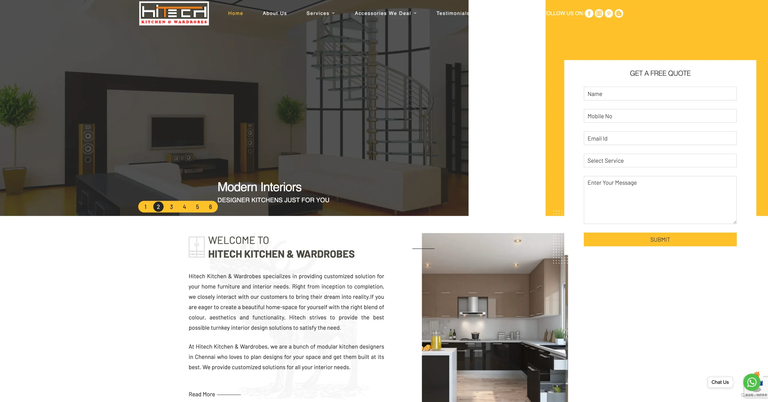 Hi Tech Kitchens website Hi Tech Kitchens website