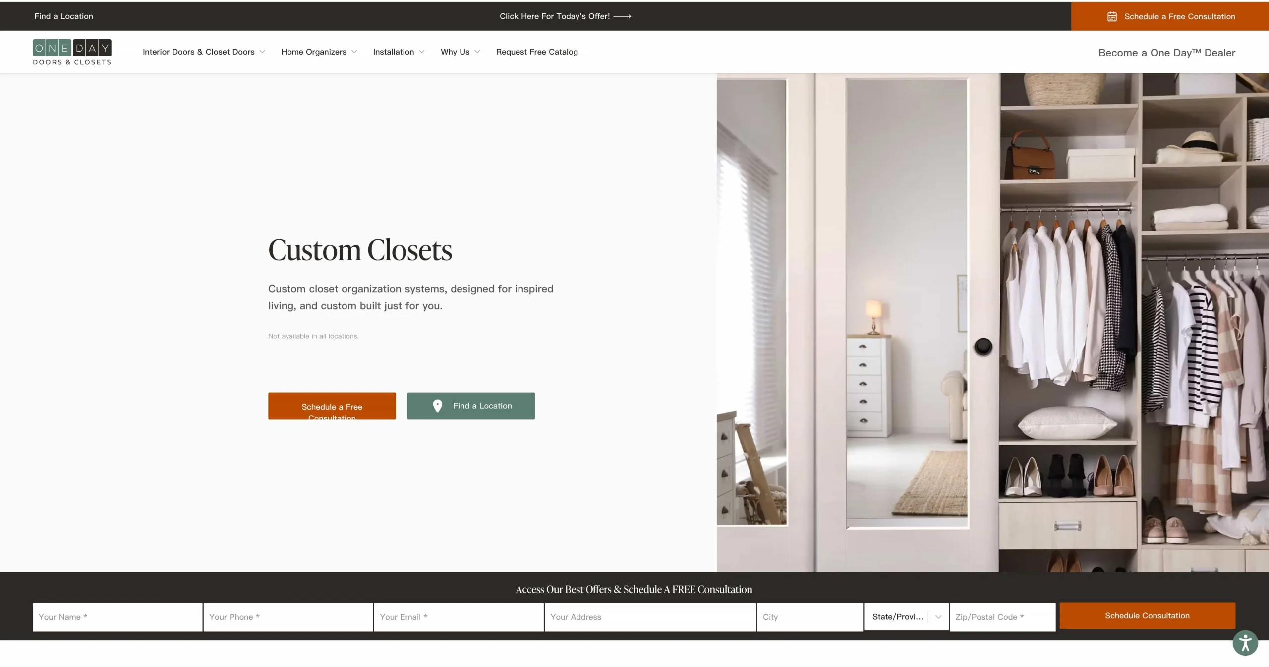 ONE DAY Doors Closets website ONE DAY Doors Closets website