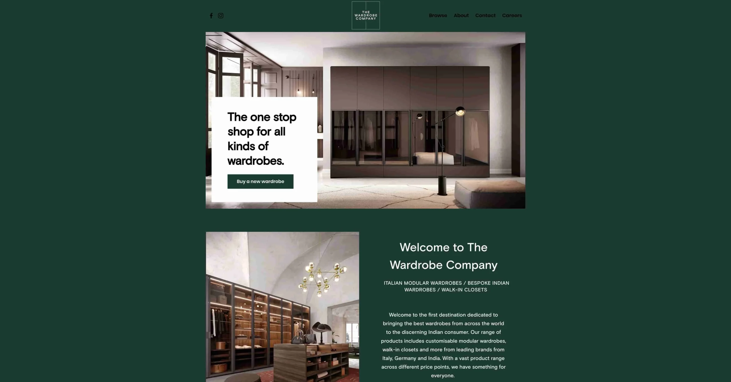 The Wardrobe Company website The Wardrobe Company website