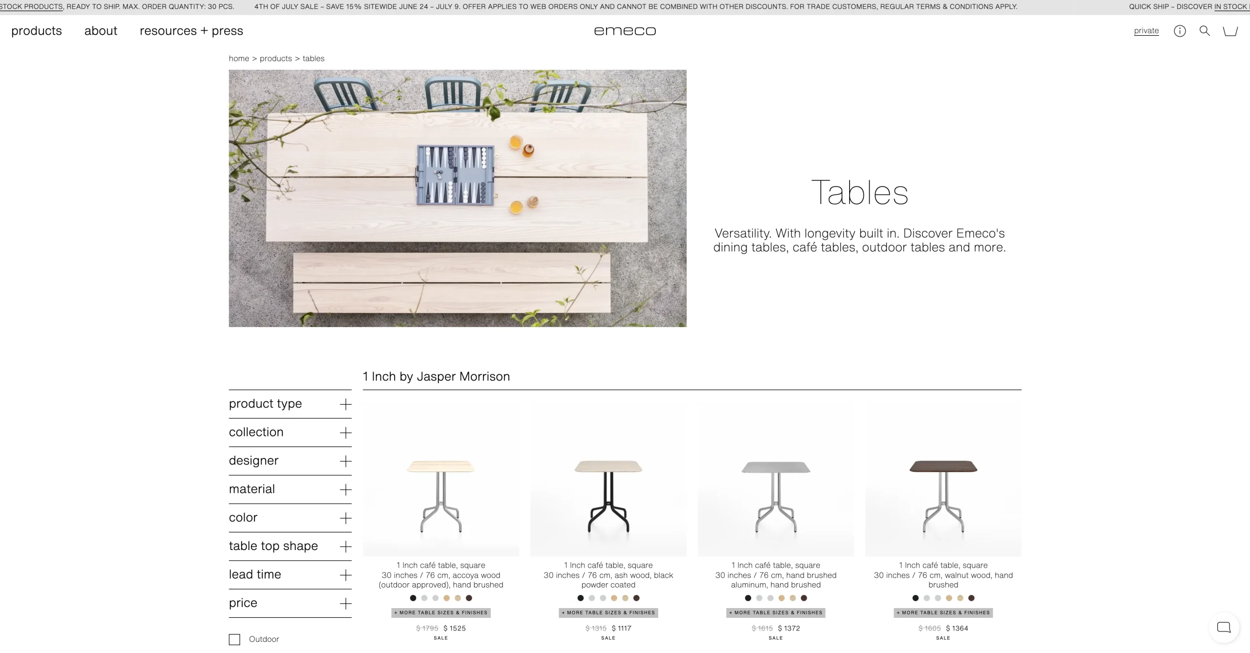Emeco website Emeco website