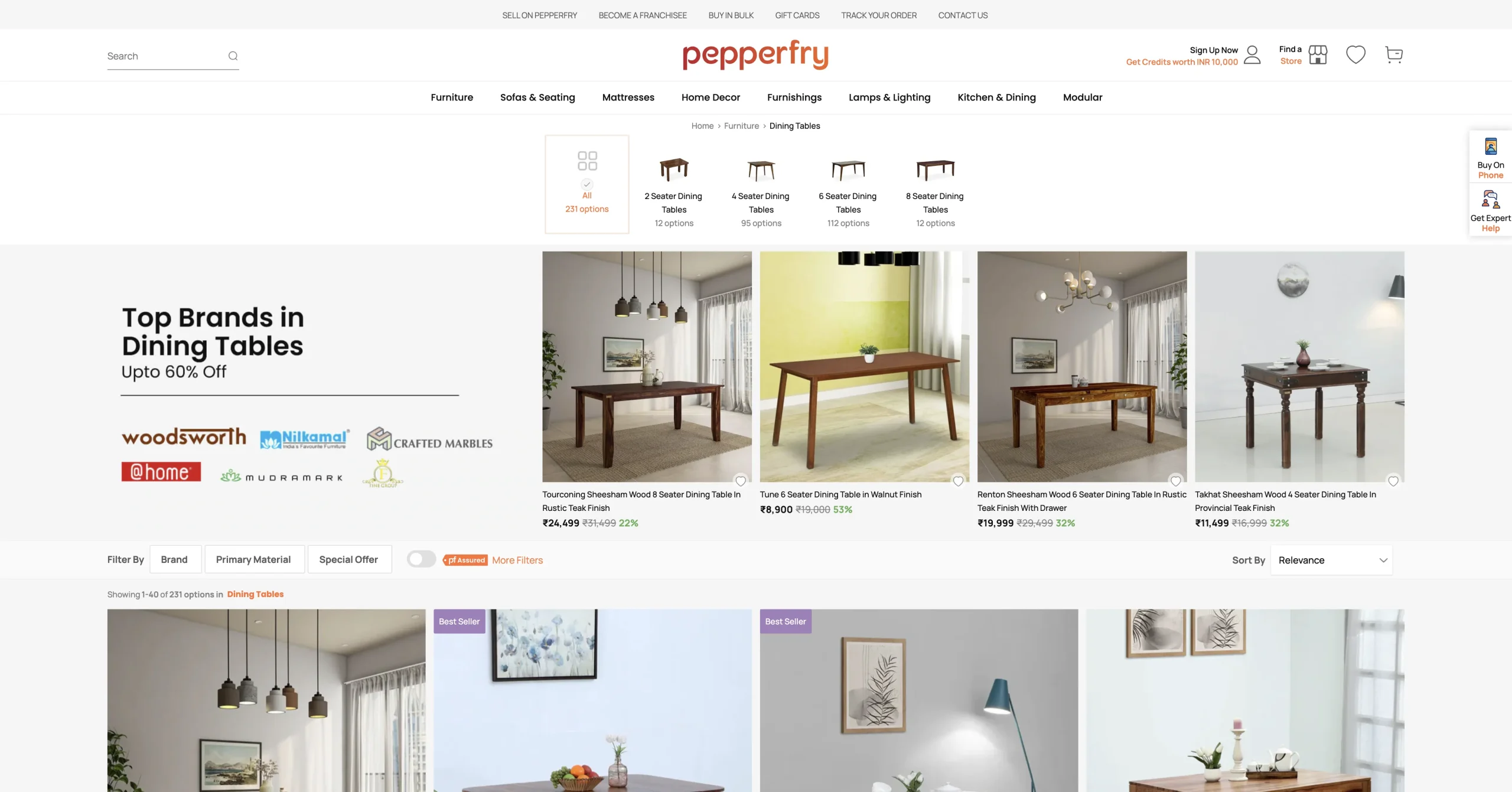 Pepperfry website