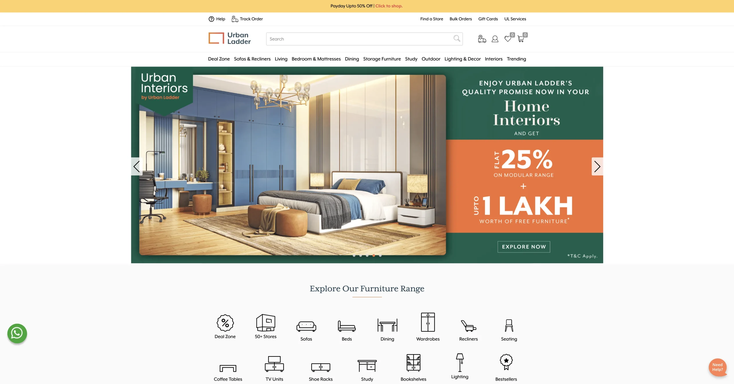 Urban Ladder website