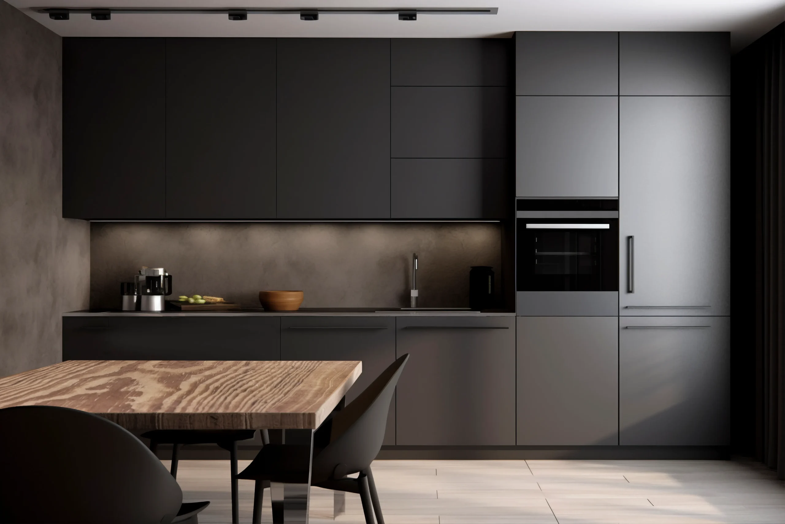 kitchen with small space modern design