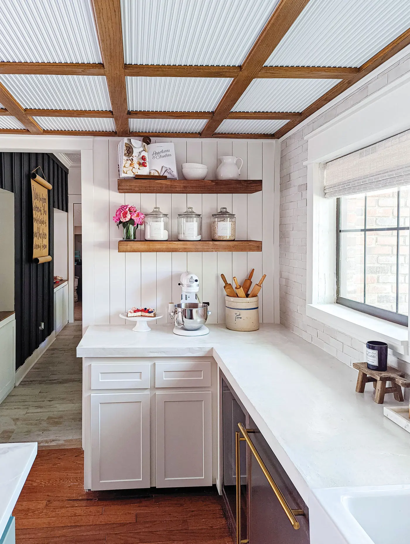 Decorative Ceiling Tiles adding texture to the kitchen space