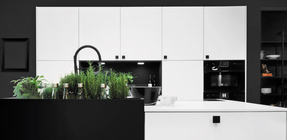 Modern kitchen featuring eco friendly materials and an indoor herb garden Modern kitchen featuring eco friendly materials and an indoor herb garden