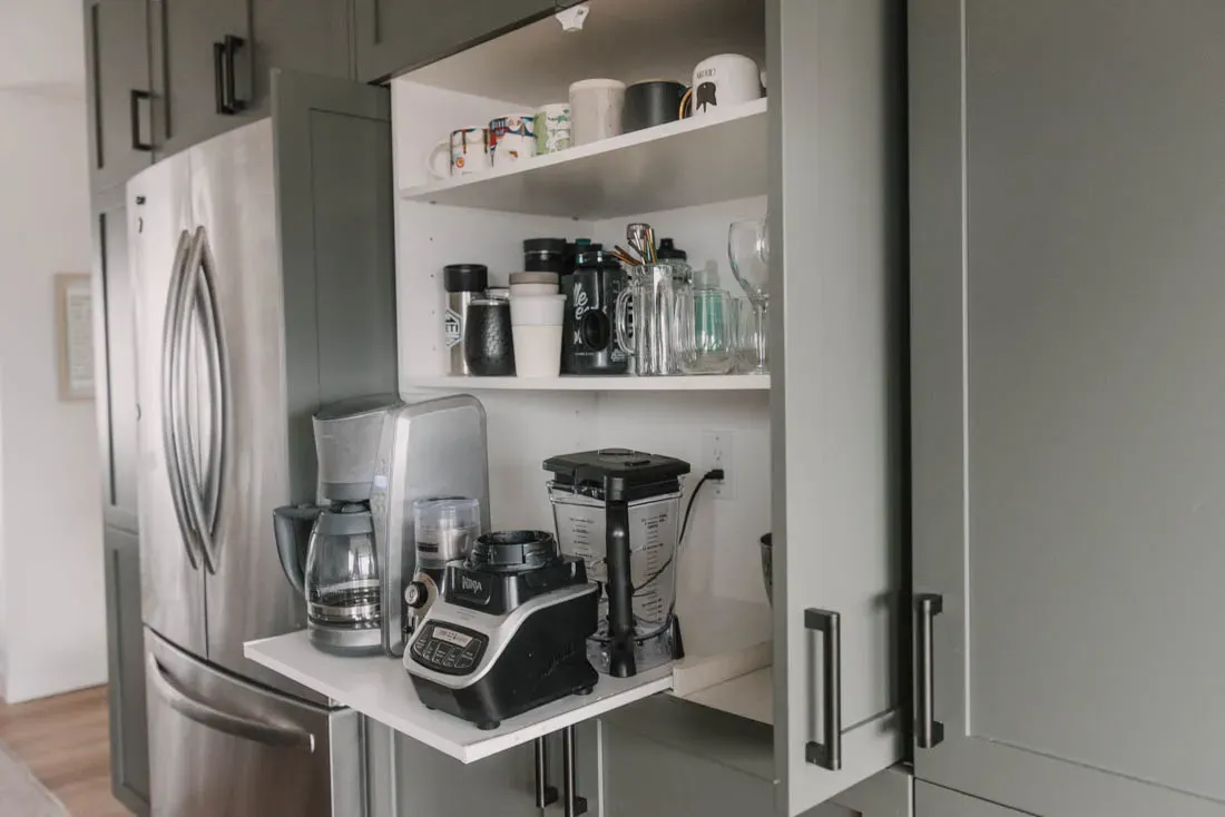 Appliance Garage with Pull Out Shelf