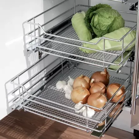 Pull Out Baskets in Lower Corner Cabinet