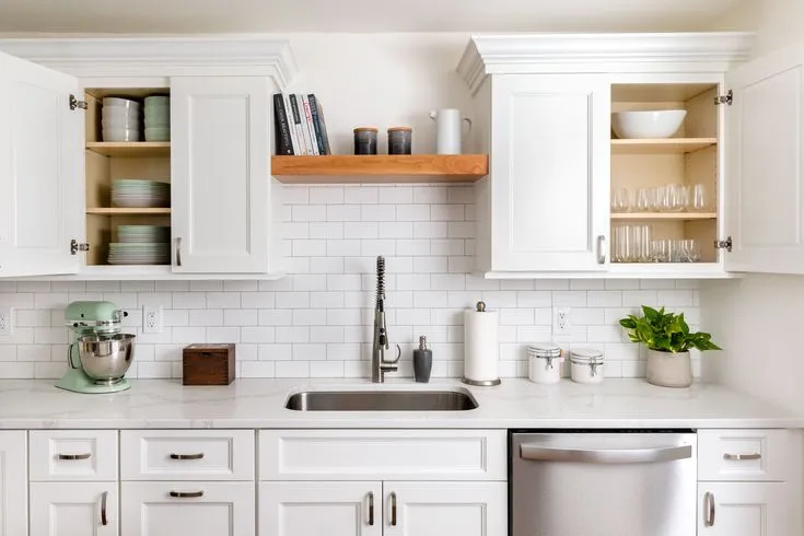 white kitchen cabinet organization