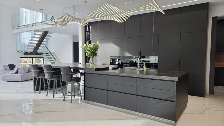 Black kitchen cabinet