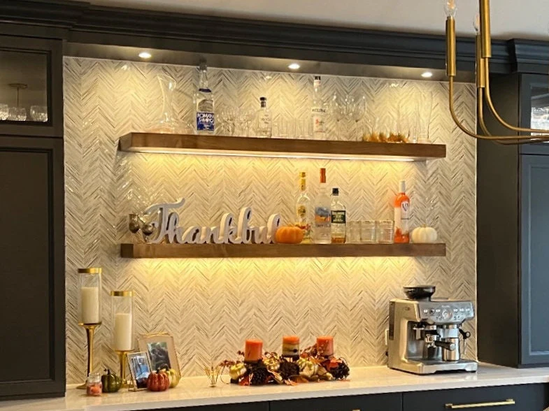 cabinet with floating shelves that have LED lighting cabinet with floating shelves that have LED lighting