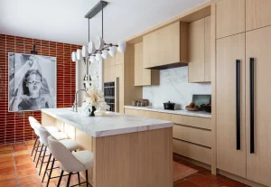 contemporary kitchen cabinet door mixed metal and wood