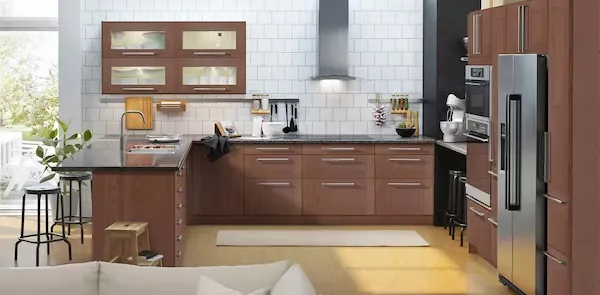 grimsloev brown kitchen cabinet with sliver handwares grimsloev brown kitchen cabinet with sliver handwares