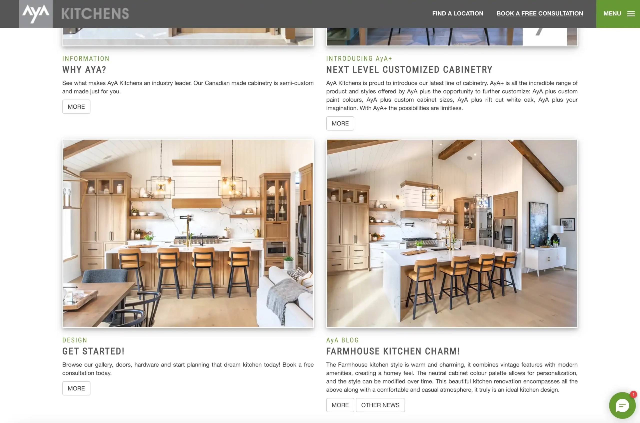 AyA Kitchens and Baths website AyA Kitchens and Baths website
