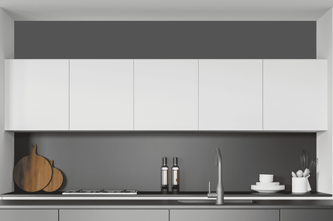 Decoración de gabinetes de cocina modernos con minimalismo moderno