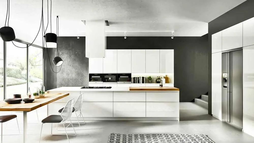 White Kitchen Cabinet Statement Lighting