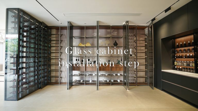glass cabinet installation step