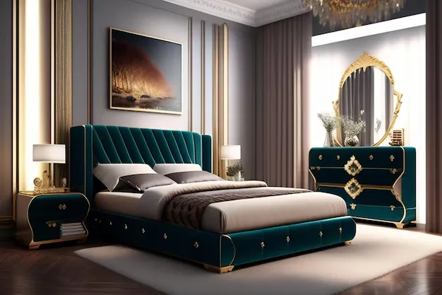 modern bedroom Luxe Velvet Accents modern bedroom Luxe Velvet Accents
