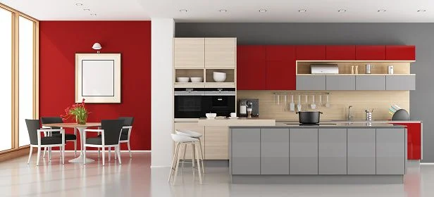 Gray Cabinets with green Wall modern grey kitchen cabinet Gray Cabinets with Bold Colored Walls