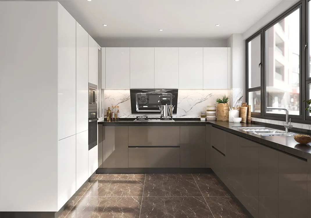 modern kitchen Dual Toned Cabinets