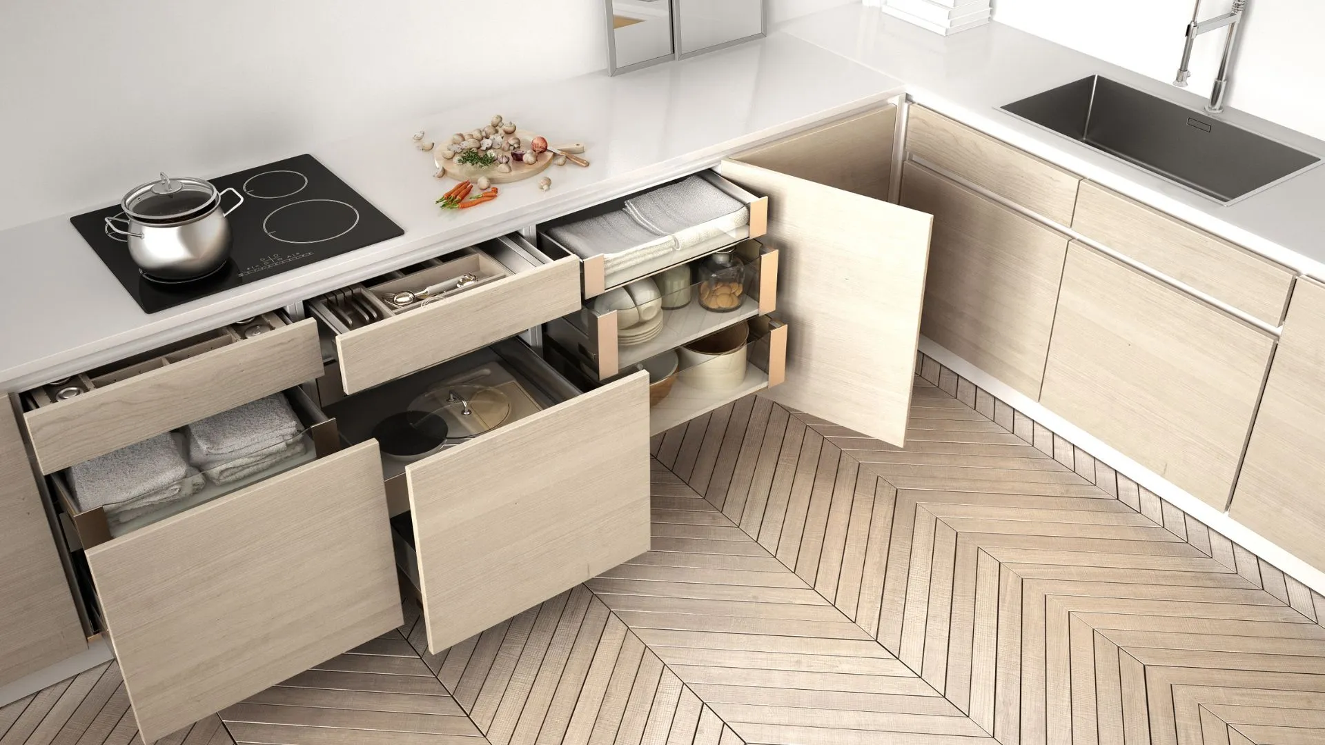 modern kitchen Minimalist and Functional Organization