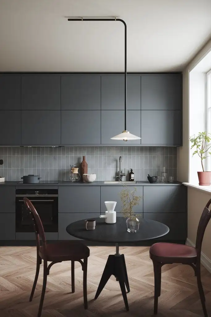 modern painting Kitchen Cabinets Charcoal Grey Cabinets