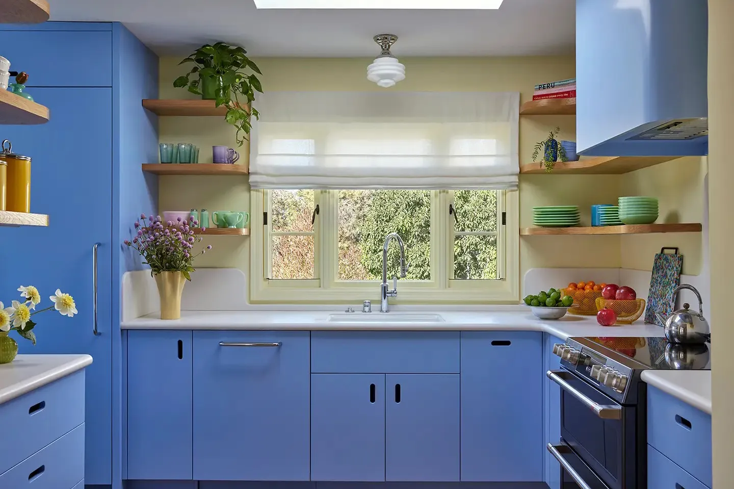 modern painting Kitchen Cabinets Periwinkle Blue Cabinets
