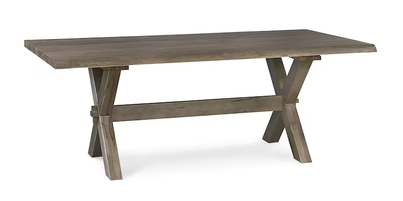 Bassett Furniture dining table with a rustic wooden trestle base Bassett Furniture dining table with a rustic wooden trestle base