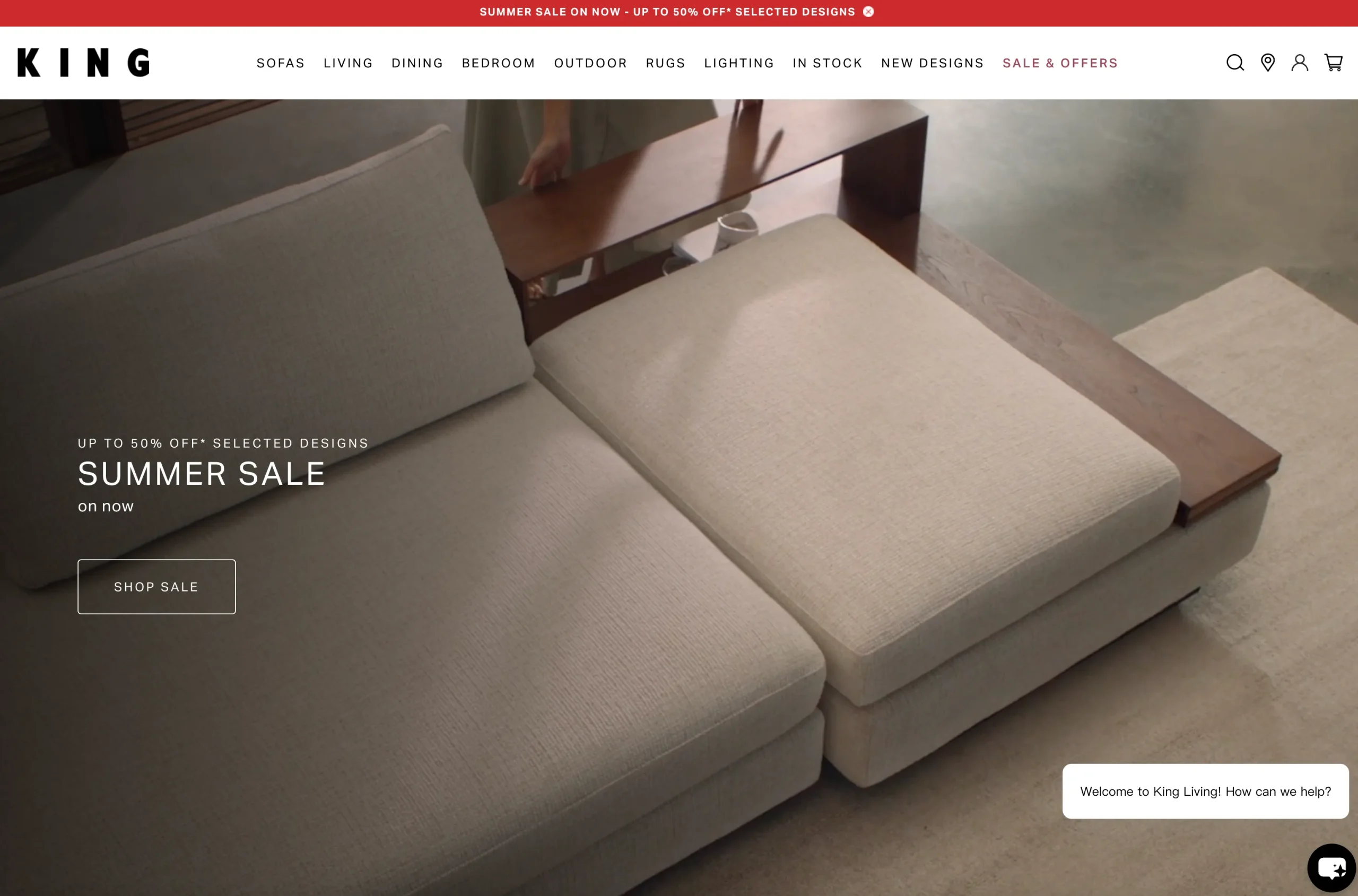 King Living website